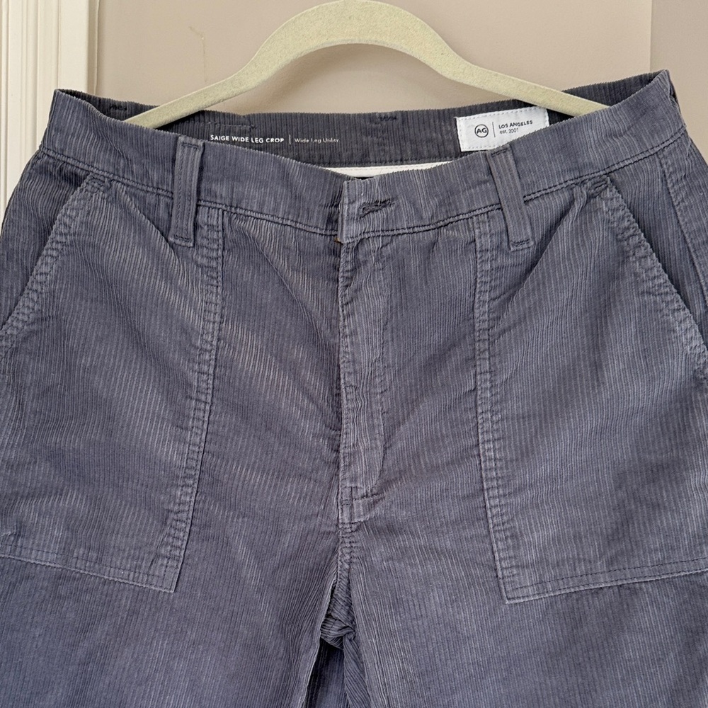 AG Los Angeles women’s  Gray Corduroy Crop Pants